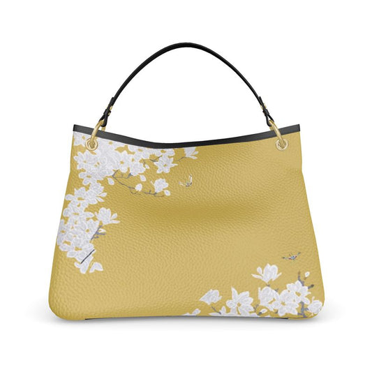Autumn Flowers - Luxury full Grain Leather - Talbot Slouch Bag