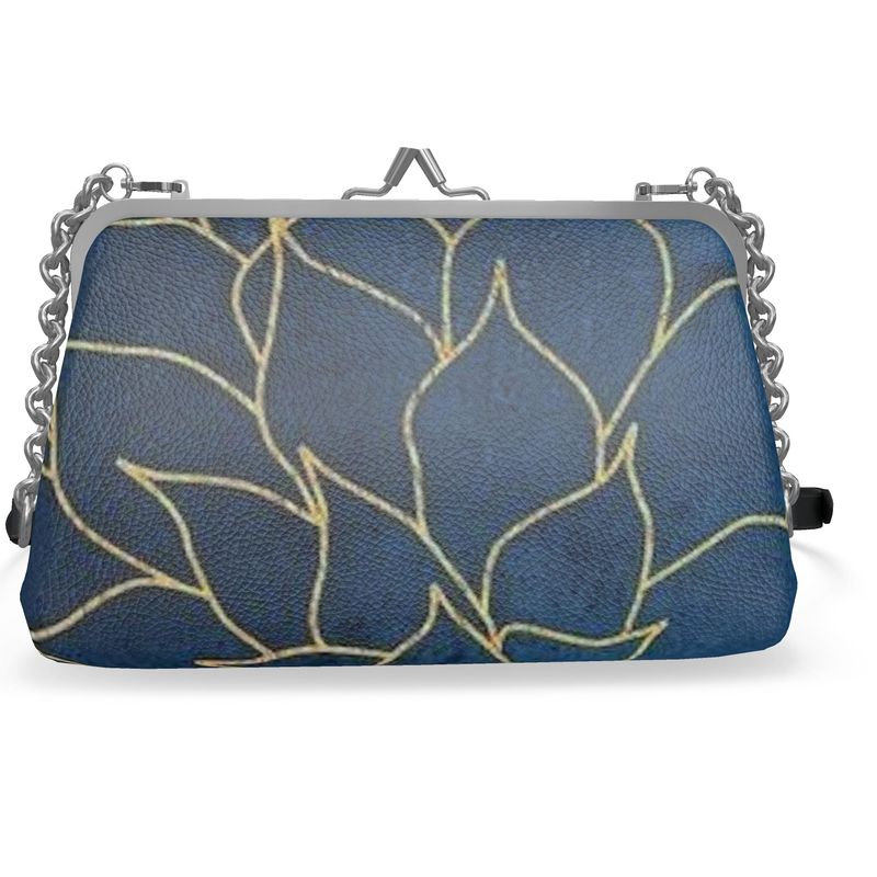 Flower's Gold - Luxury Full Grain Nappa Leather -Flat Frame Bag | Marivel Suri