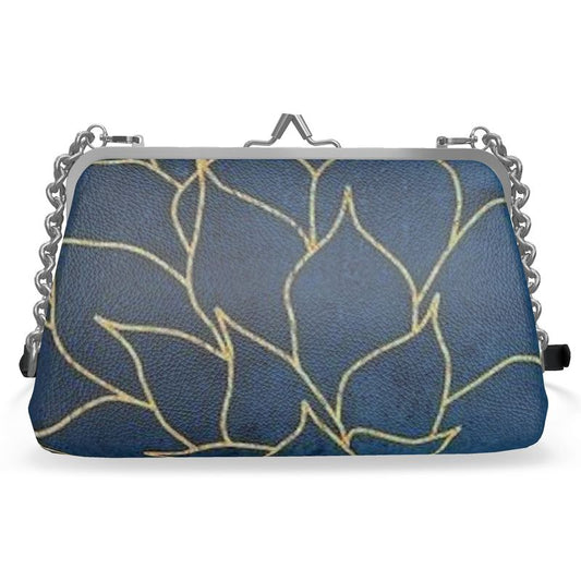 Flower's Gold - Luxury Full Grain Nappa Leather -Flat Frame Bag | Marivel Suri