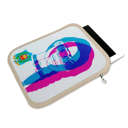 Chromatic - Premium neopren iPad protection handmade to order featuring a bold pink and blue abstract design, ideal for stylish office supplies.