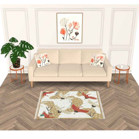 Cranes in Trees - Heavyweight Velvet with Anti-slip Latex