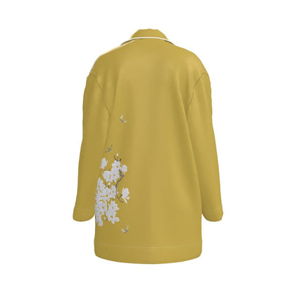 Autumn Flowers - Pure Mulberry Silk - 100% Luxury Silk Pyjama Shirt
