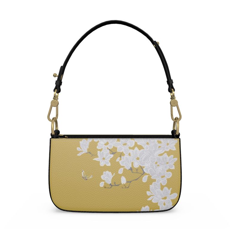 Autumn Flowers - Luxury full Grain Leather - Zip Box Bag