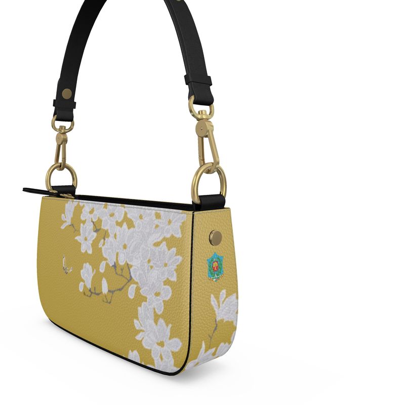 Autumn Flowers - Luxury full Grain Leather - Zip Box Bag -Zip Box Bag | Marivel Suri