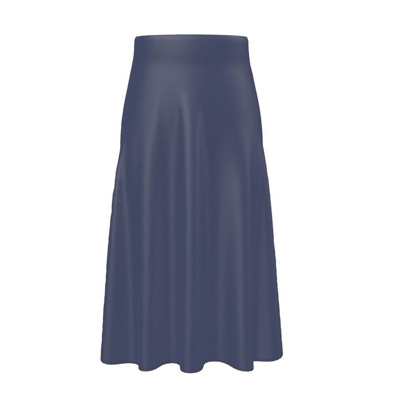 Blue Velvet - Pure Mulberry Silk - 100% Luxury Silk Midi Skirt