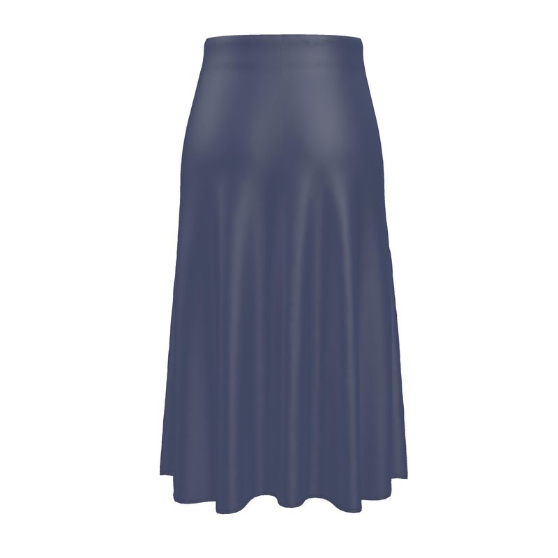 Blue Velvet - Pure Mulberry Silk - 100% Luxury Silk Midi Skirt