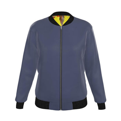 Blue Velvet - Pure Mulberry Silk - 100% Reversible Silk Bomber Jacket