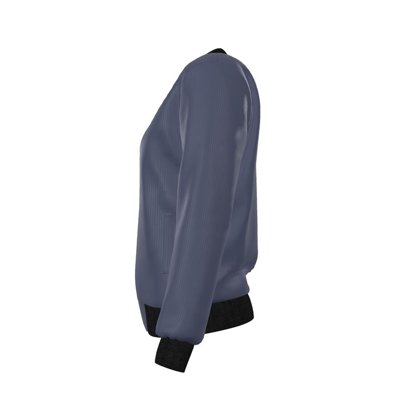 Blue Velvet - Pure Mulberry Silk - 100% Reversible Silk Bomber Jacket