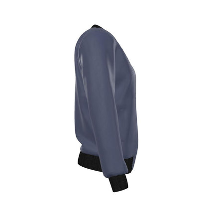 Blue Velvet - Pure Mulberry Silk - 100% Reversible Silk Bomber Jacket