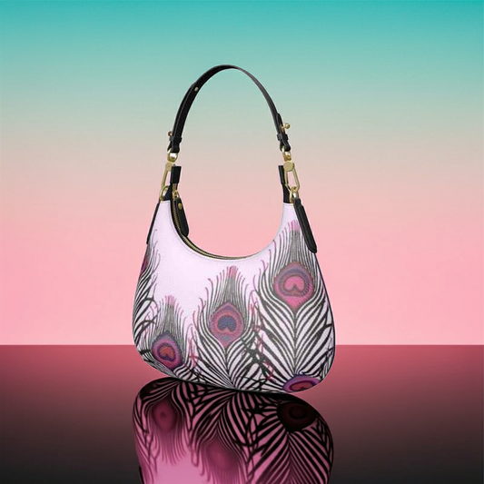 Feathers - Luxury Full Grain Nappa Leather -Mini Curve Bag | Marivel Suri